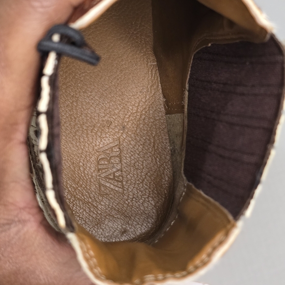 Zara Cow Print Leather Cowboy Boots Haircalf Western Ankle Women's Size 10 NWT - Picture 12 of 15